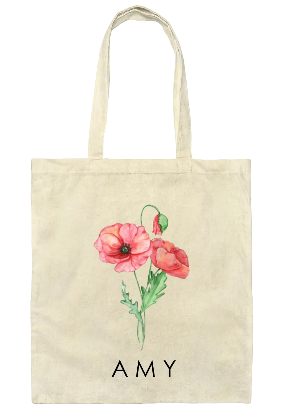 Custom Canvas Bag Birth Month Flower